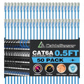 CableGeeker Patch Cables Cat6a 0.5ft Slim, Cat6 Ethernet Patch Cable 10G Support by CableGeeker