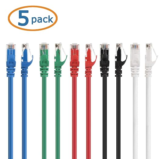 Cable Matters 10Gbps 5-Color Combo Snagless Cat 6 Ethernet Cable - 3ft - Image 8