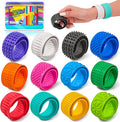 Fidget Toys for Kids Adults: Textured Silicone Slap Bracelets 12 Pack, Sensory by KLT