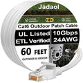 Jadaol Cat 6 Ethernet Cable 60 ft, Outdoor&Indoor, Support Cat8/7 Network LAN by Jadaol