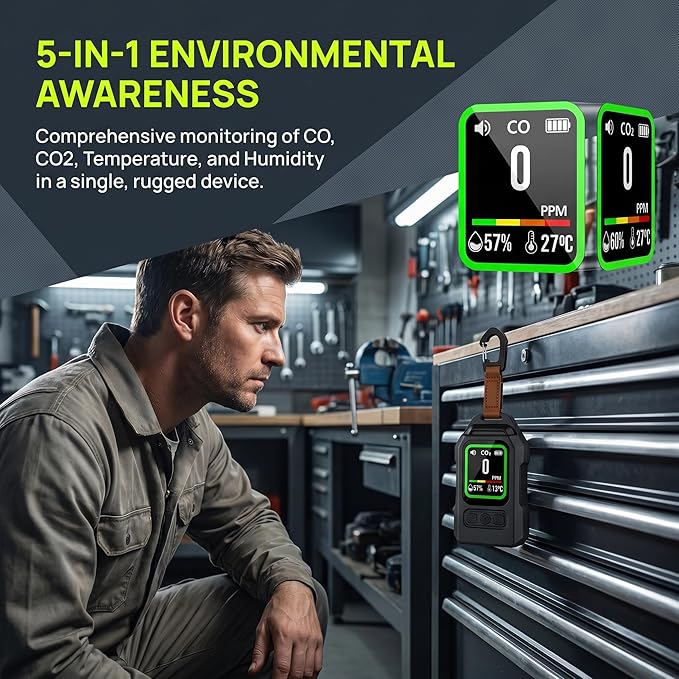Portable CO2 Detector, 4-in-1 Carbon Dioxide Detector - Image 7