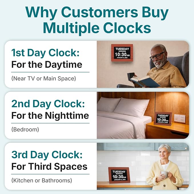 American Lifetime New 2026 Dementia Clock Large Digital Clock - Image 5