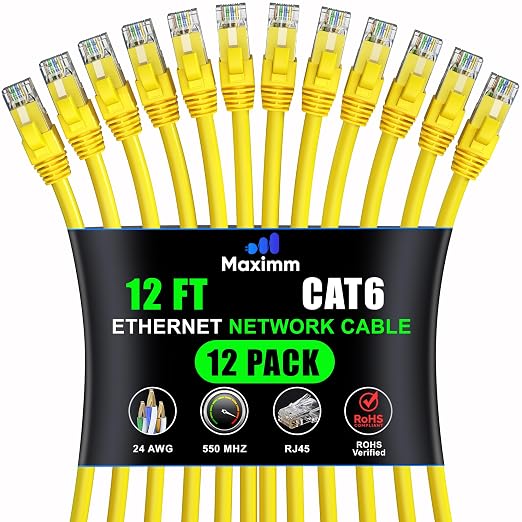 Maximm Cat 6 Ethernet Cable - 12 ft by MaximmCable