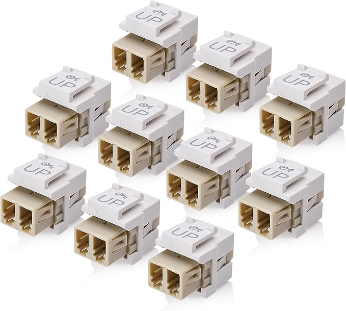 Cable Matters 10-Pack LC UPC Duplex Fiber Optic Keystone Coupler Jack, by CableMatters