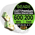 GEARit Cat7 Outdoor Ethernet Cable SFTP Shielded Foil Twisted Pair, Pure Copper by GEARit