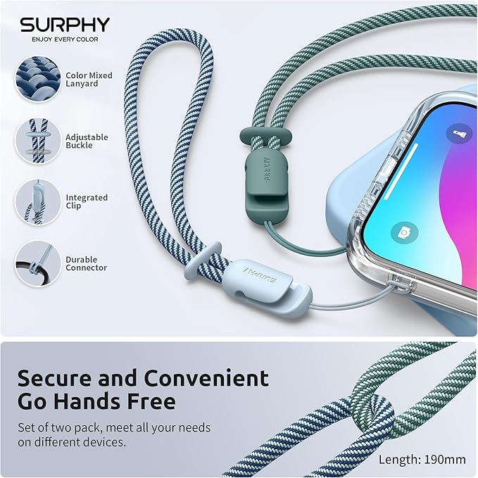 SURPHY 2 Pack Phone Lanyard for Cellphone Case, Phone Wrist Strap for Case - Image 2