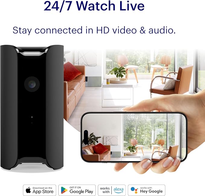 Canary View Indoor Home Security Camera 1080p HD WiFi IP | 24/7 Watch Live Video - Image 2