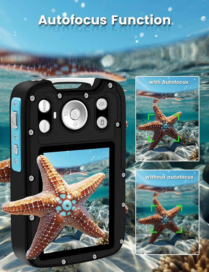 Underwater Camera 4K 48MP Autofocus Selfie Dual Screen Waterproof Camera - Image 3