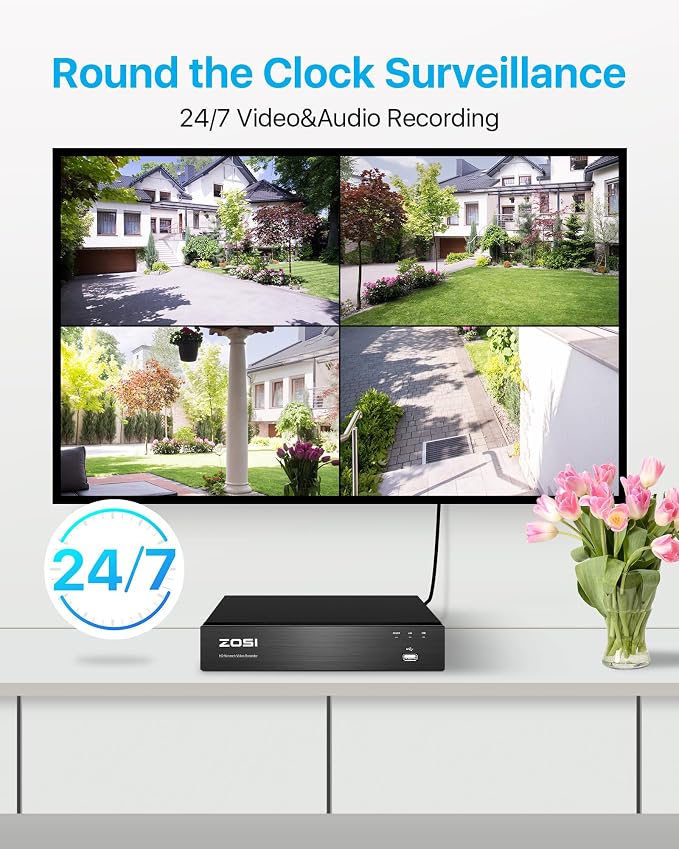 ZOSI 4K POE CCTV Security Camera System, 8 Ports 16CH 8MP NVR - Image 6