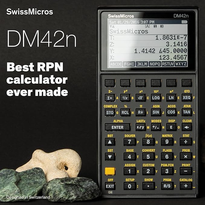SwissMicros DM42n RPN Calculator – HP 42S Software, 316L Stainless Steel Casing - Image 2