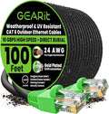 GEARit Cat6 Ethernet Cable 100ft, Direct Burial Outdoor Cat 6 Cable 24AWG High by GEARit