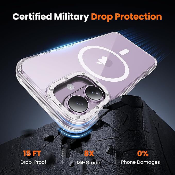 toushion 3 in 1 for iPhone 17 Case Clear Bumper, Fits MagSafe, Shockproof Guard - Image 3
