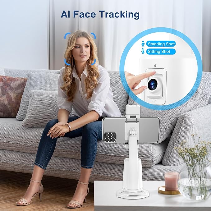 Auto Face Tracking Tripod 360° Rotating Cell Phone Photo and Video Kits Stand - Image 6