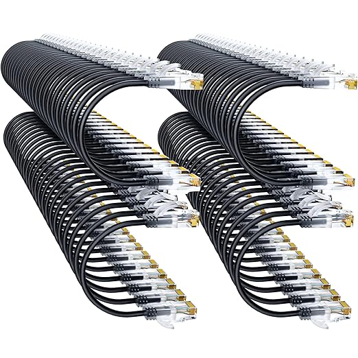 Cat6a Patch Cables 1ft Slim, Cat6 Ethernet Patch Cable Pure Copper, Flexible by 10Gsupxsel