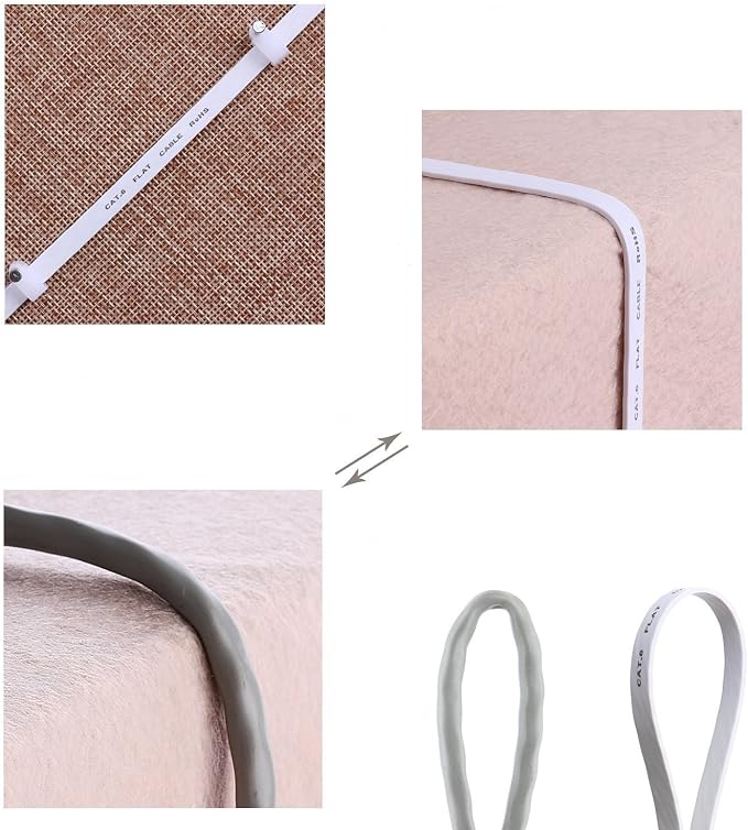 BUSOHE Cat6 Ethernet Cable 15FT 2Pack White, Cat-6 Flat RJ45 Computer Internet - Image 4