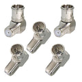 Right Angle Coax Quick TV Connector, 5 Pack F Type Male to Female Push On Plug by Ullnosoo