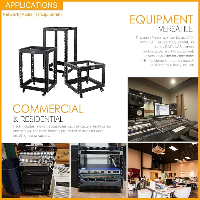 RIVECO 9U Open Frame Server Rack - Image 6