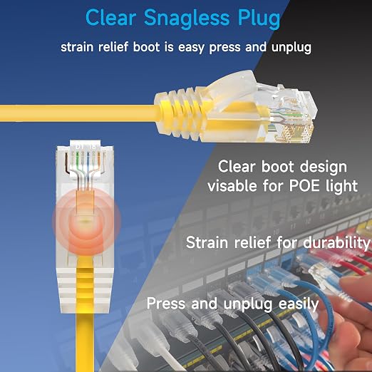 Cat6a Slim Ethernet Patch Cable 5 ft, Cat6a Patch Cable - Image 4