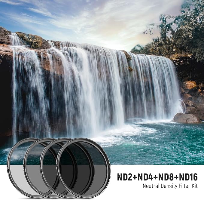 NEEWER 77mm ND Lens Filter Kit: ND2 ND4 ND8 ND16, Lens Cleaning Pen, Filter - Image 2