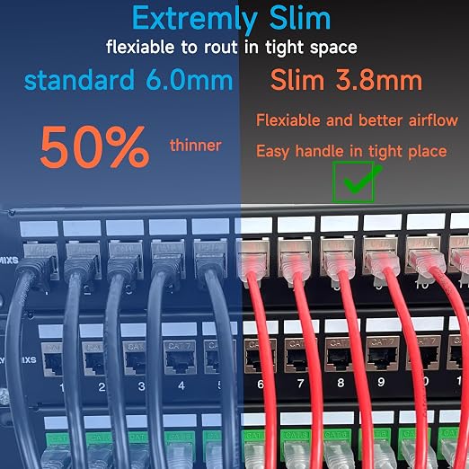 Cat6a Slim Ethernet Patch Cable 6 ft, Cat6a Patch Cable - Image 4