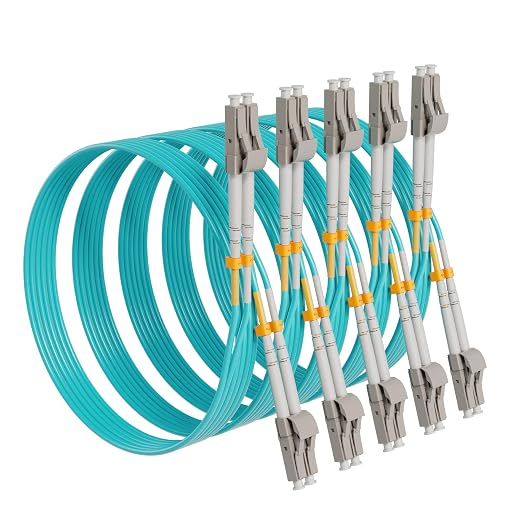 KeepFly Fiber- OM4 LC to LC Fiber Patch Cable 2M-5Pack, 40G/100Gb 50/125μm by KeepFlyFiber
