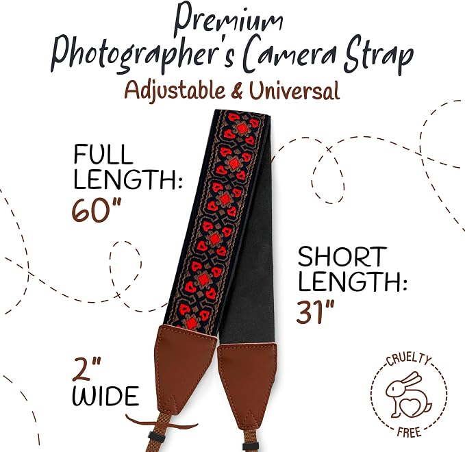 Art Tribute Camera Strap For Photographers Padded Universal Fit Neck Shoulder & - Image 5