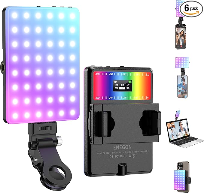 ENEGON RGB Selfie Light, 360° Full Color RGB Video Light by ENEGON