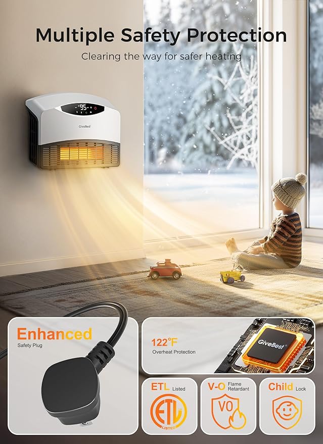 GiveBest Smart Wall Heater, 1500W Electric PTC Space Heaters - Image 4