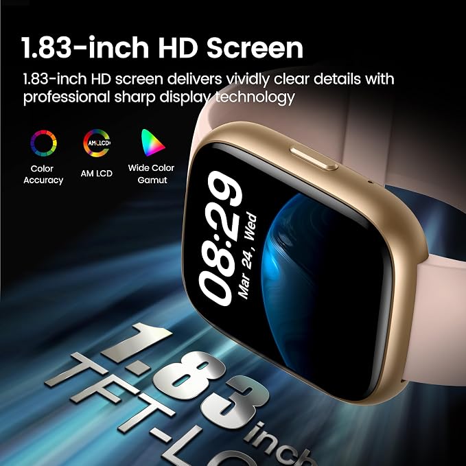 Smart Watch with Alexa Built-in, 1.83" HD Touchscreen Fitness Tracker with - Image 2