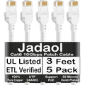 Jadaol Cat6 Ethernet Patch Cables 3ft 5-Pack, 10Gbps 24AWG Pure Copper RJ45 by Jadaol