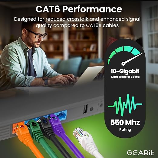 GEARit Cat 6 Ethernet Patch Cable 2 ft Orange - Image 4