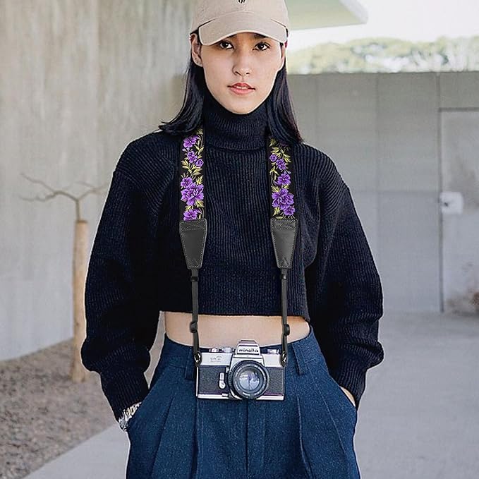 Padwa Lifestyle Purple Rose Camera Strap - Image 3