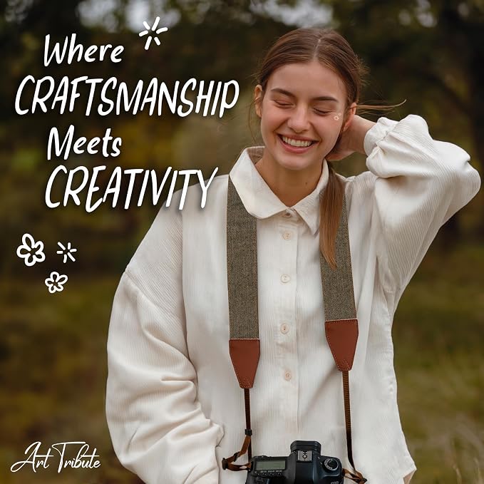Art Tribute Camera Strap, Vintage Embroidered Neck Shoulder & Crossbody Camera - Image 8