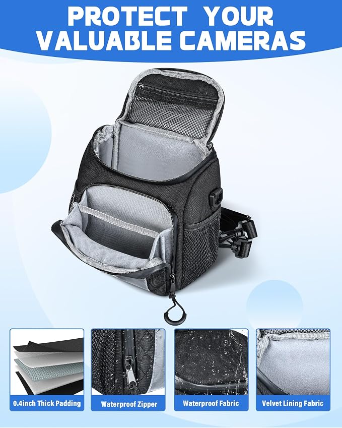 PLOZANO Shockproof Camera Sling Bag Compatible - Image 5