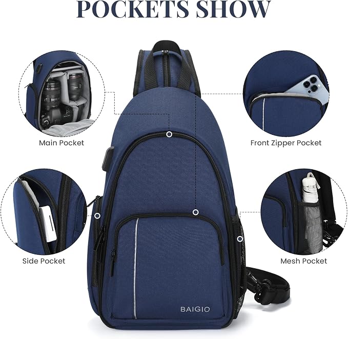 BAIGIO Camera Sling Bag Small Camera Backpack - Image 5