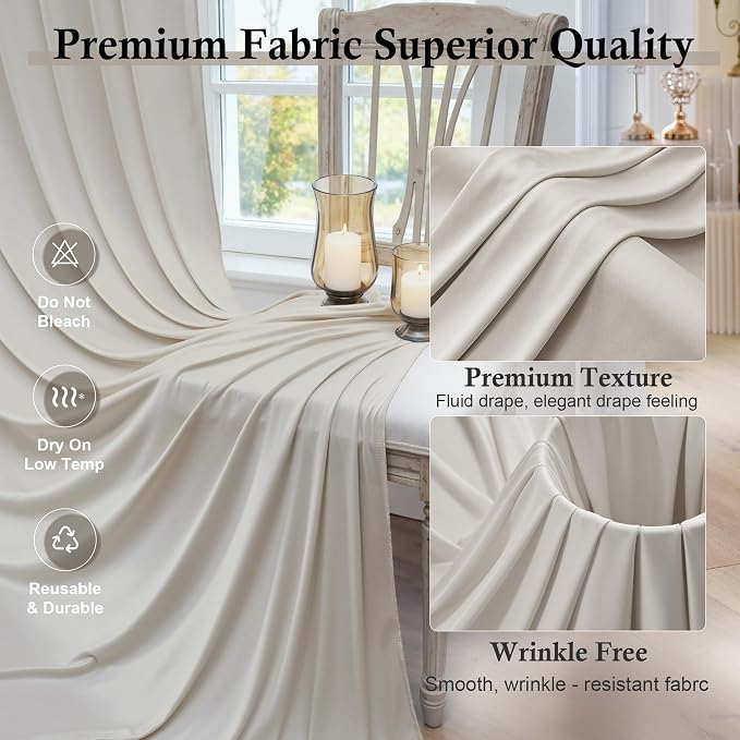 20ft x 15ft Beige Backdrop Curtains - Image 2