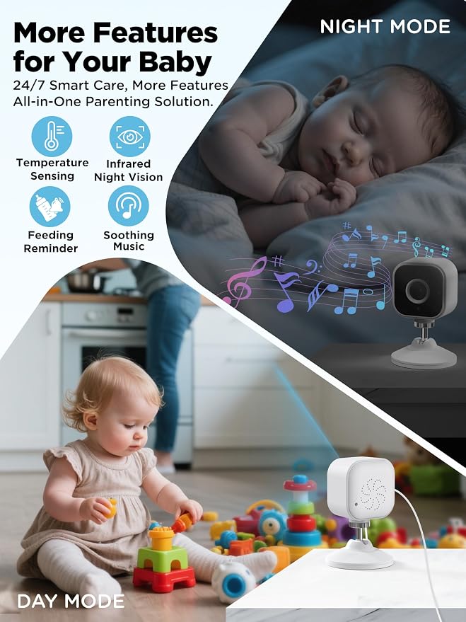 NUOTUN Baby Monitor with Camera and Audio, Baby Monitor No Wifi with Clip - Image 5