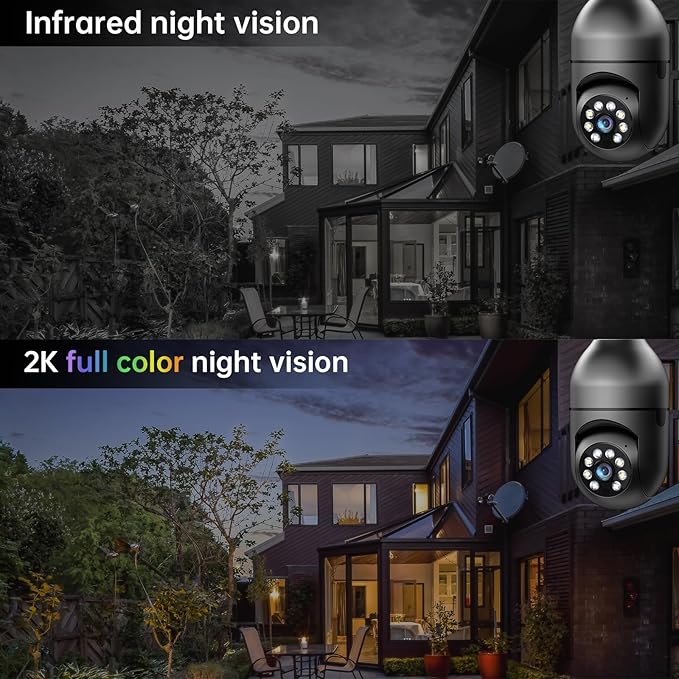 WESECUU Light Bulb Security Camera -5G& 2.4GHz WiFi 2K Security Cameras - Image 4