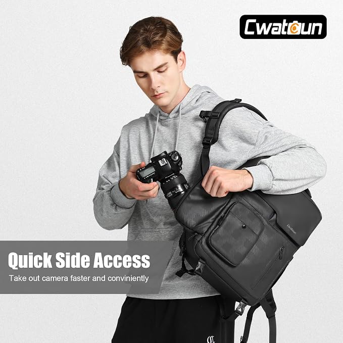 Cwatcun Camera Backpack Waterproof Camera Bag - Image 7