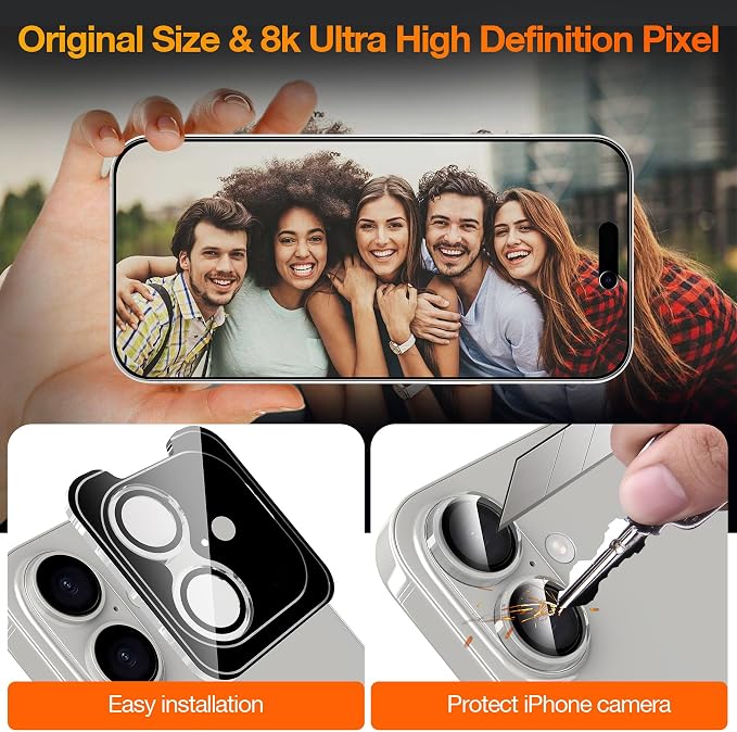 YMHML 3 Pack Compatible for iPhone 17 Privacy Screen Protector Tempered Glass + - Image 5