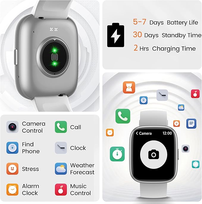 Smart Watch with Alexa Built-in, 1.83" HD Touchscreen Fitness Tracker with - Image 6