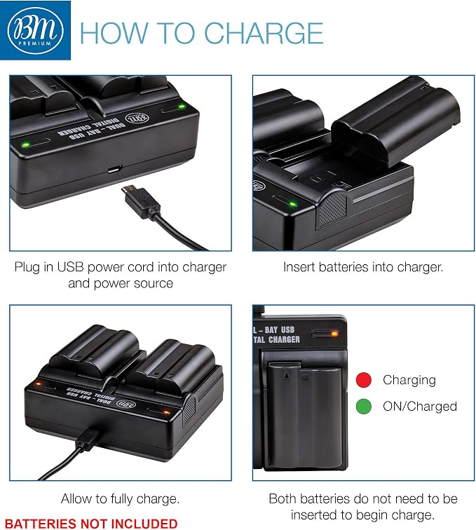 BM Premium 2-Pack EN-EL15B Batteries & Dual Bay Charger - Image 4