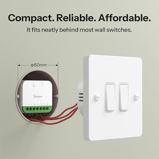 SONOFF MINI Duo, Matter Over WiFi, 2-Chanel WiFi Smart Switch, 16A Total Load - Image 2