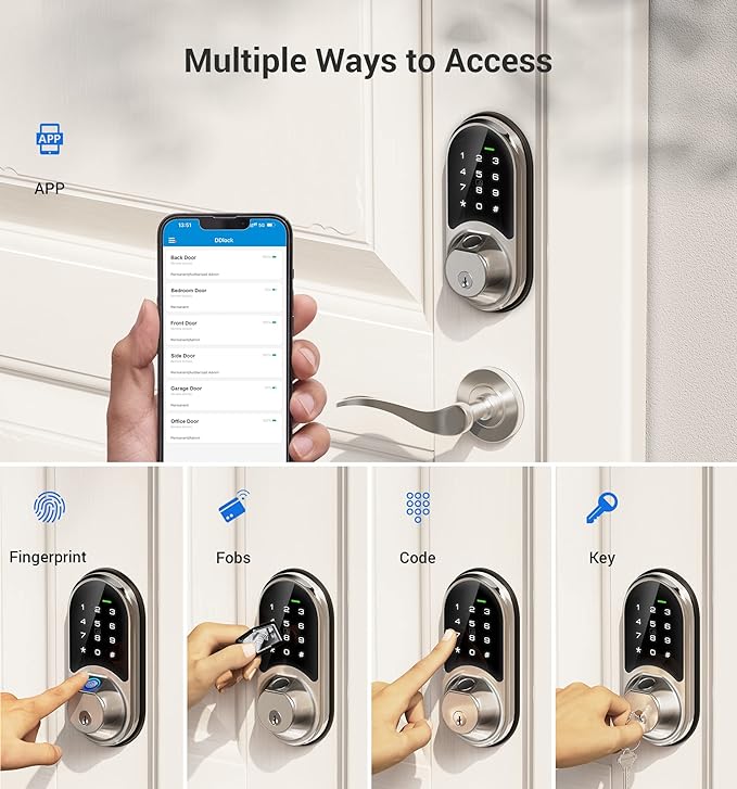 Veise RZ07 Fingerprint Smart Lock, 7-in-1 Smart Locks - Image 2