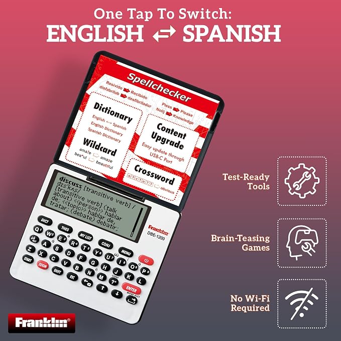 Franklin DBE-1200 Bilingual Electronic Dictionary – English-Spanish, Spanish - Image 4