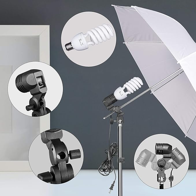 EMART Umbrella Photography Lighting Kit, 200/700W Bulbs, Soft Light Continuous - Image 2