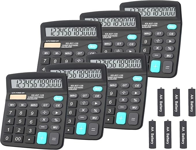Calculators, BESTWYA 12-Digit Dual Power Handheld Desktop Calculator by BESTWYA