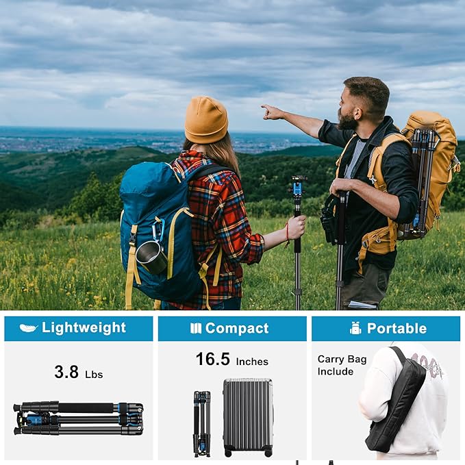 JOILCAN Tripod for Camera, Heavy Duty Travel Tripod for Binoculars Spotting - Image 4