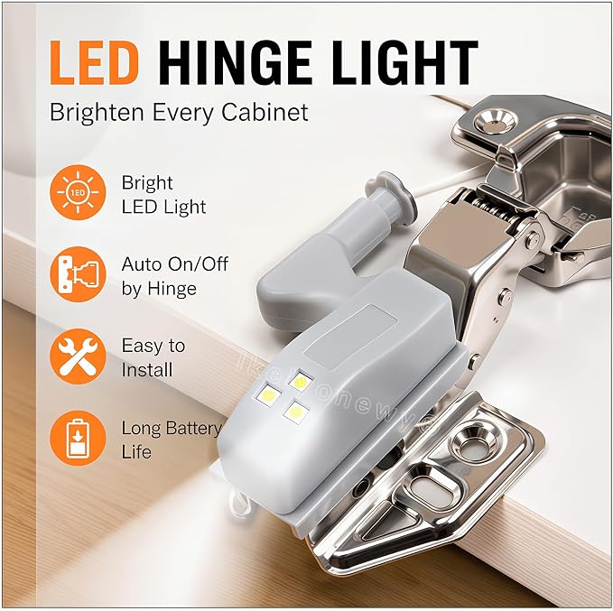 Hinge Led Sensor Light for Kitchen Cabinet Cool White Universal Intelligent - Image 2