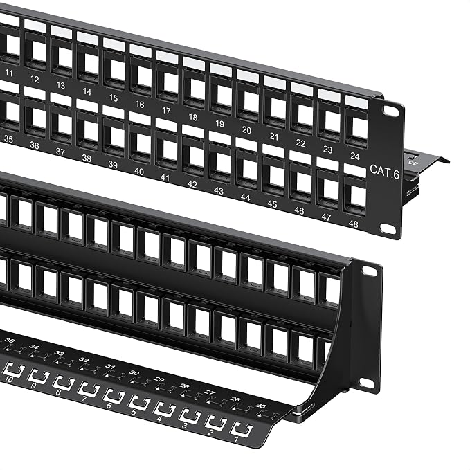 Cable Matters Rackmount or Wall Mount 2U 48 Port Keystone Patch Panel by CableMatters